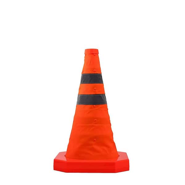 LifeSupplyUSA Collapsible Traffic Cones 15.5 in. Reflective Multi Purpose Pop up Road Safety Extendable Cone (4-Pack)