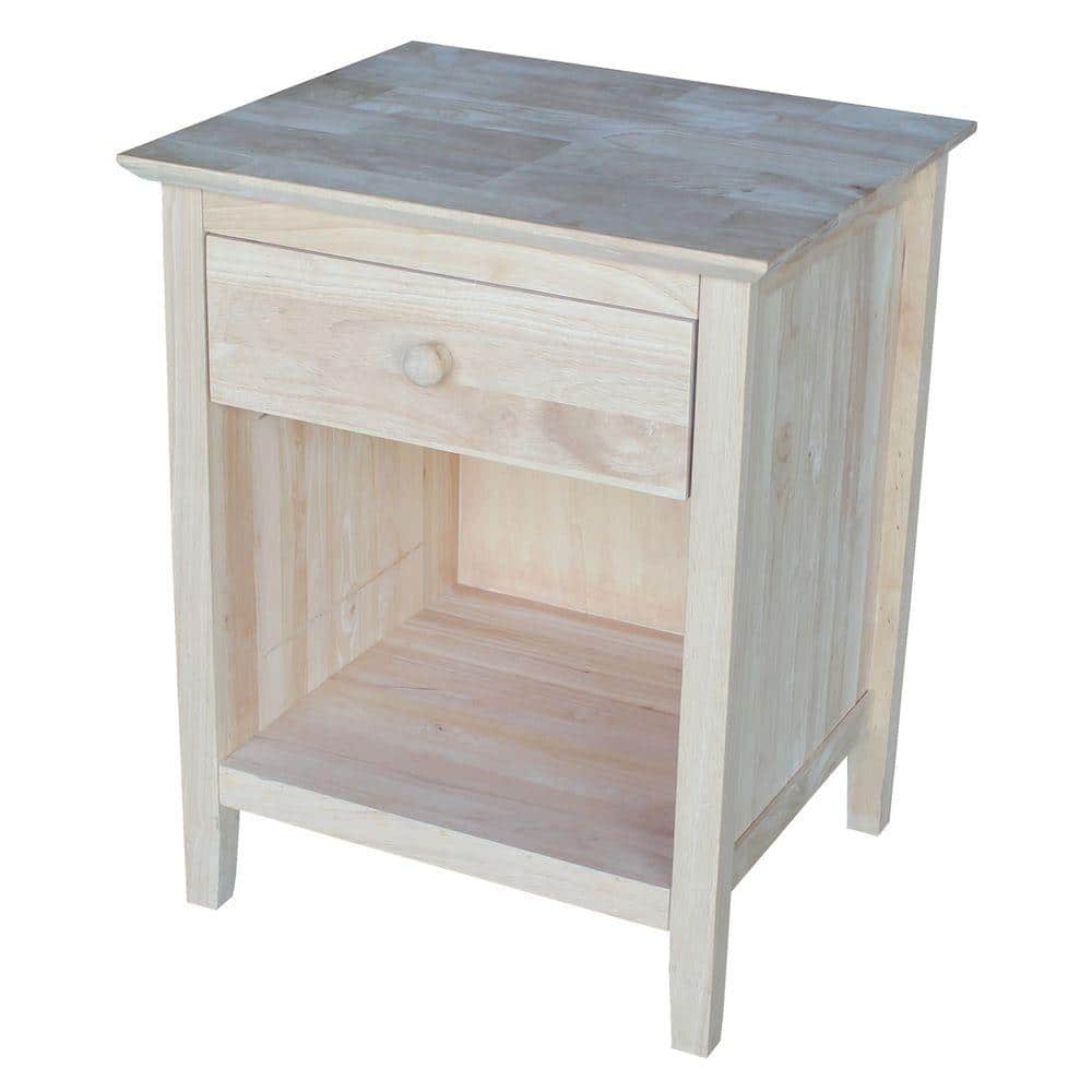 International Concepts Brooklyn 1Drawer Unfinished Wood Nightstand BD