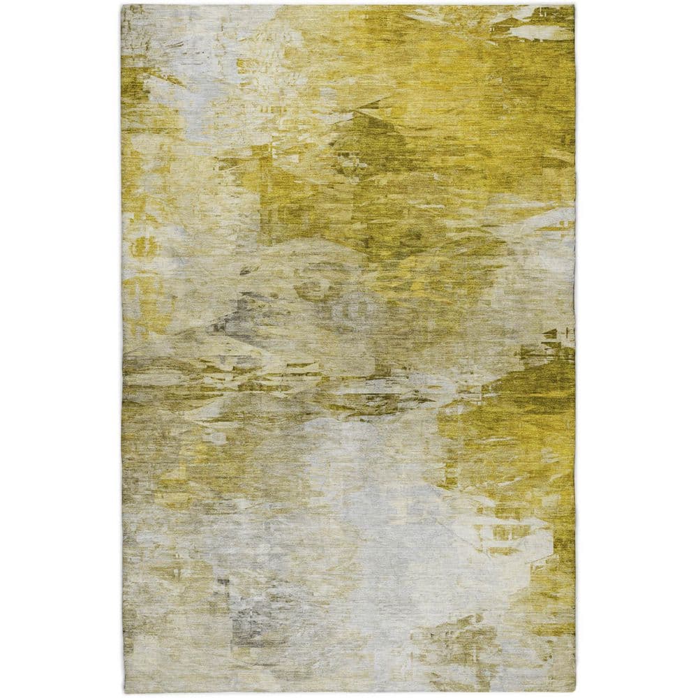 Dream Shag Premium Machine Washable Abstract ADS595 Gold 9 ft. x 12 ft. Area Rug price history on PriceWatchPro