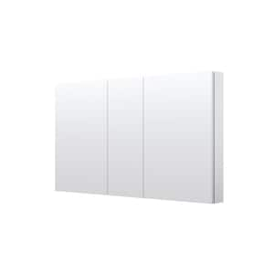 52 in. W x 30 in. H Rectangular Aluminum Recessed/Surface Mount Medicine Cabinet with Mirror and Glass Shelves