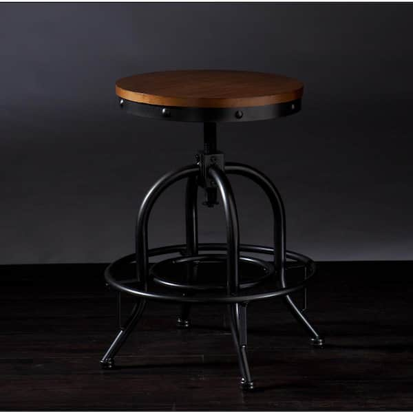 home decorators collection industrial mansard adjustable height black bar stool