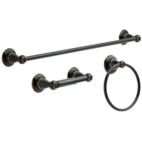 Modern 5-Piece Black Brass Bathroom Hardware Sets Oil Rubbed Bronze