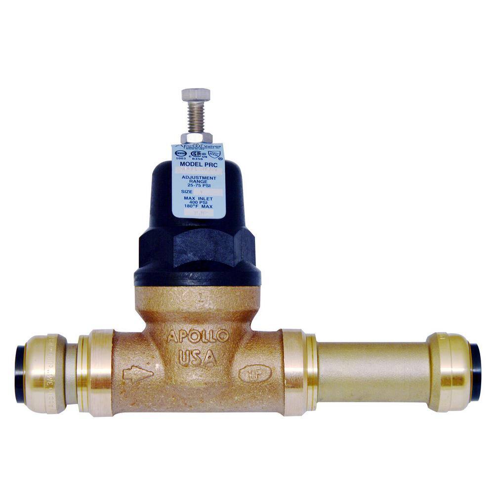 Tectite 3/4 in. Bronze Double Union Push-To-Connect Water Pressure Regulator  with Gauge FSBPRV34WG - The Home Depot