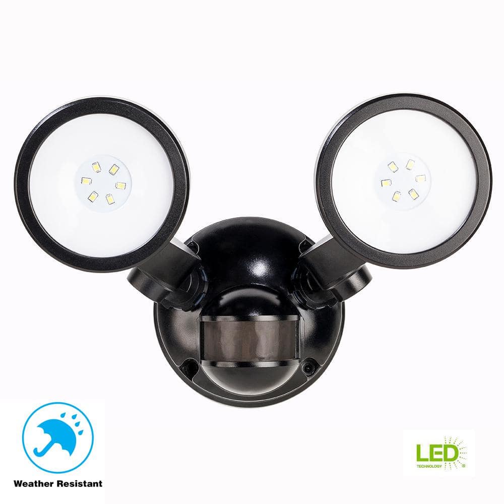 Defiant twin-head floodlight - light heads swivel sideways, not dark sky compliant