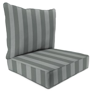 46.5 in. L x 24 in. W x 6 in. T Deep Seating Outdoor Chair Seat and Back Cushion Set in Conway Smoke