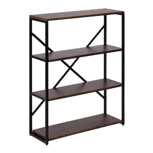 Ascott 24 in. W x 8.15 in. D Natural Brown and Black Wood Decorative Wall Shelf