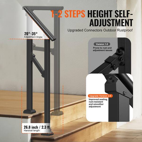 Platform Angle Railing Step Safety Railing Outdoor Handrail For Steps - Metal Safety Railing ...