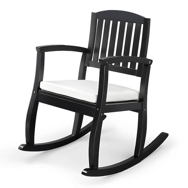 Poplar Wood Outdoor Rocking Chair with Cushion