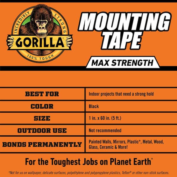 Gorilla 60 in. Mounting Tape - Max Strength (6-Pack) 112962 - The 