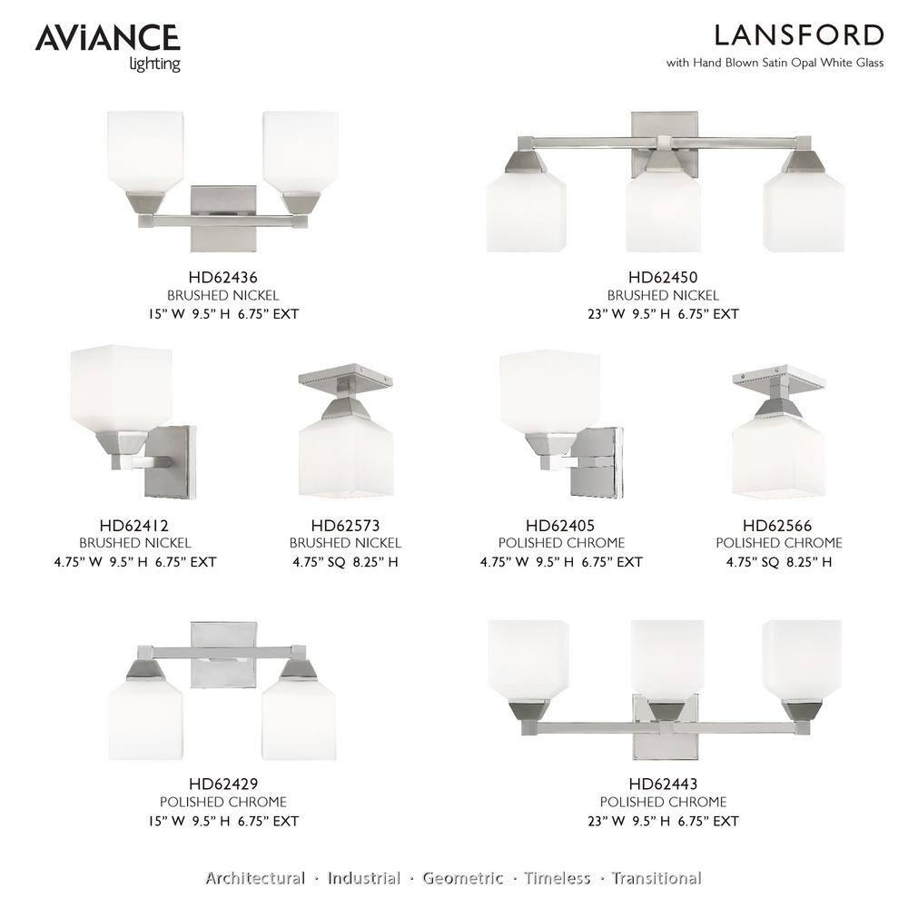 Aragon Brushed Nickel 2-Light Vanity with Satin Opal Glass