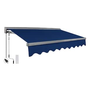 16 ft. Classic Series Semi-Cassette Electric w/Remote Retractable Patio Awning, Indigo Black (10 ft. Projection)