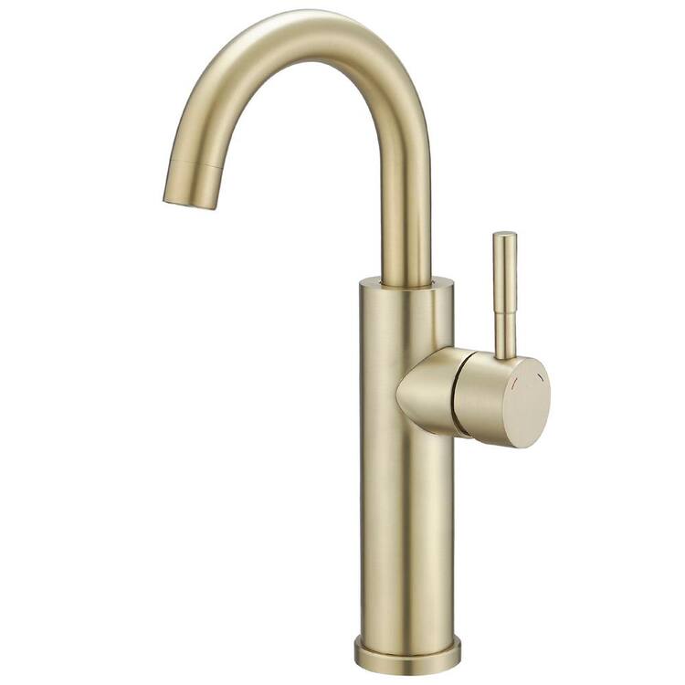 HOMEMYSTIQUE Single Handle Vessel Sink Faucet in Brushed Gold