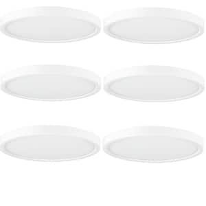 7 in. White Selectable CCT Dimmable Flush Mount Integrated LED Light Fixture (6-Pack)