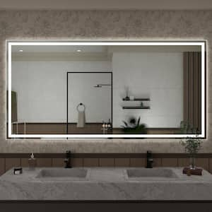 72 in. W x 36 in. H Rectangular Frameless LED Wall Bathroom Vanity Mirror