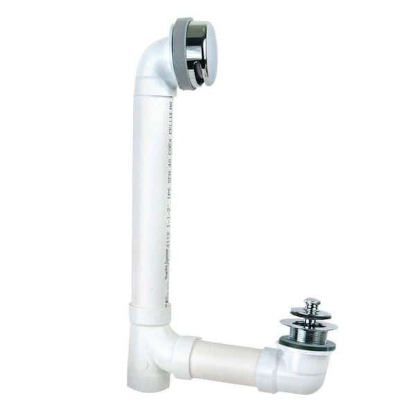 Watco 900 Series 16 in. Sch. 40 PVC Bath Waste with Lift and Turn Bathtub Stopper in Chrome Plated