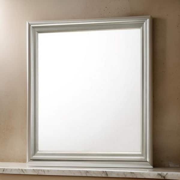 0.9 in. x 38.2 in. Square Wooden Frame Silver Dresser Mirror