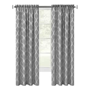 Bombay 52 in. W x 63 in. L Polyester Light Filtering Window Panel in Grey