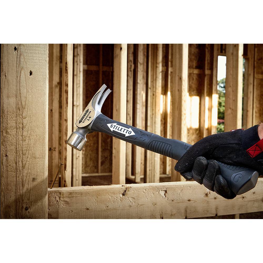 ErgoCraft 16" Black and Chrome Titanium Milled-Face Claw Hammer
