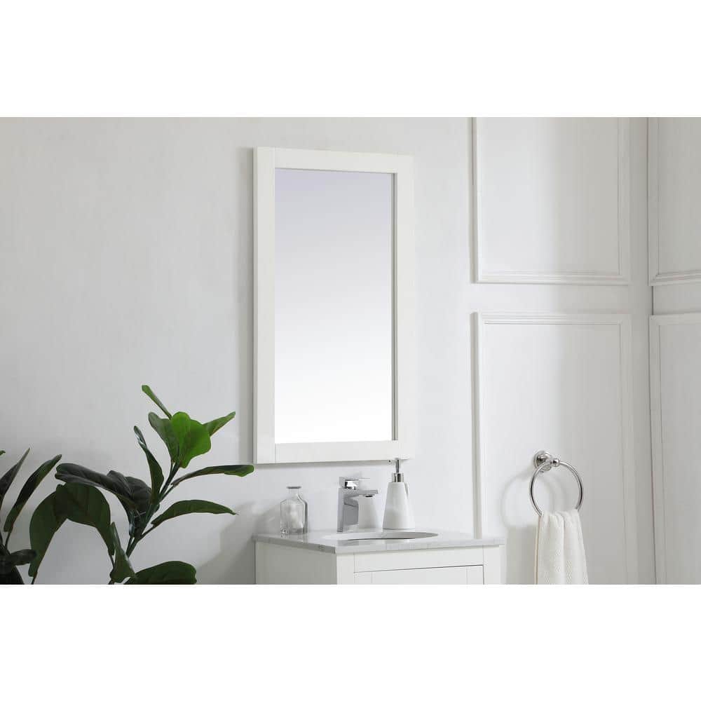 White Rectangular MDF Bathroom Vanity Mirror