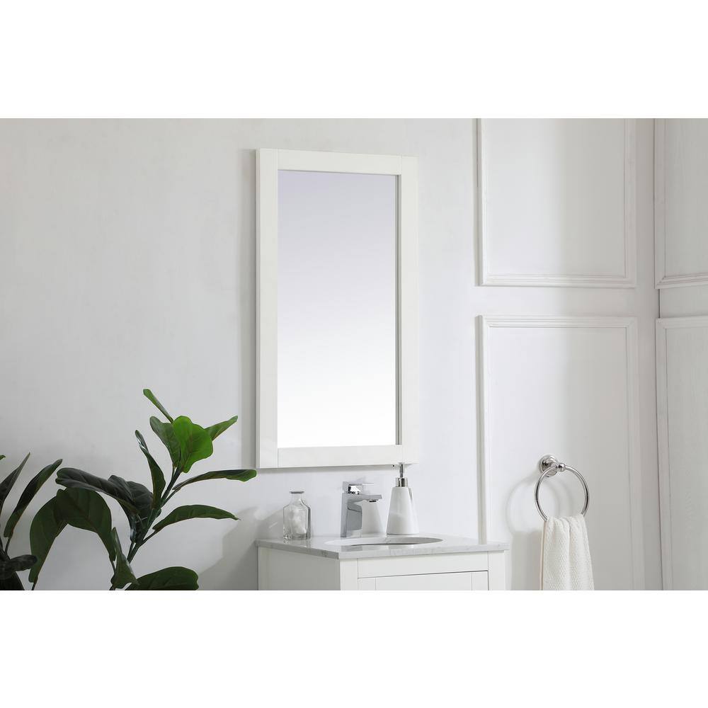 White Rectangular MDF Bathroom Vanity Mirror
