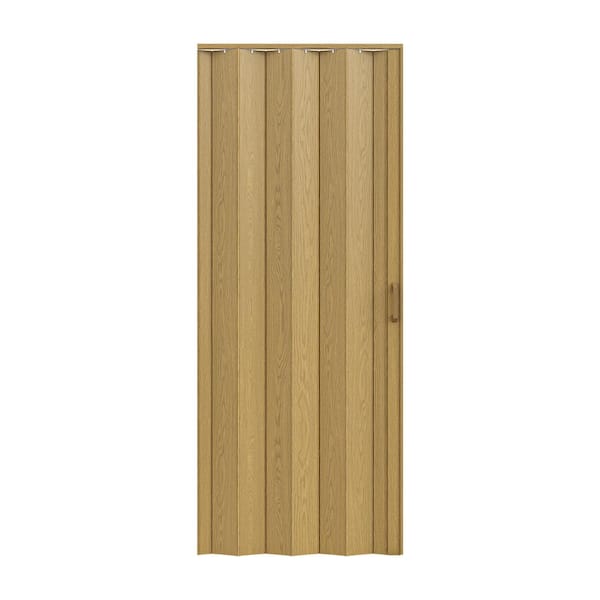 SOCBAZZAR 32 in. x 80 in. Gold Oak Finished PVC Interior Folding