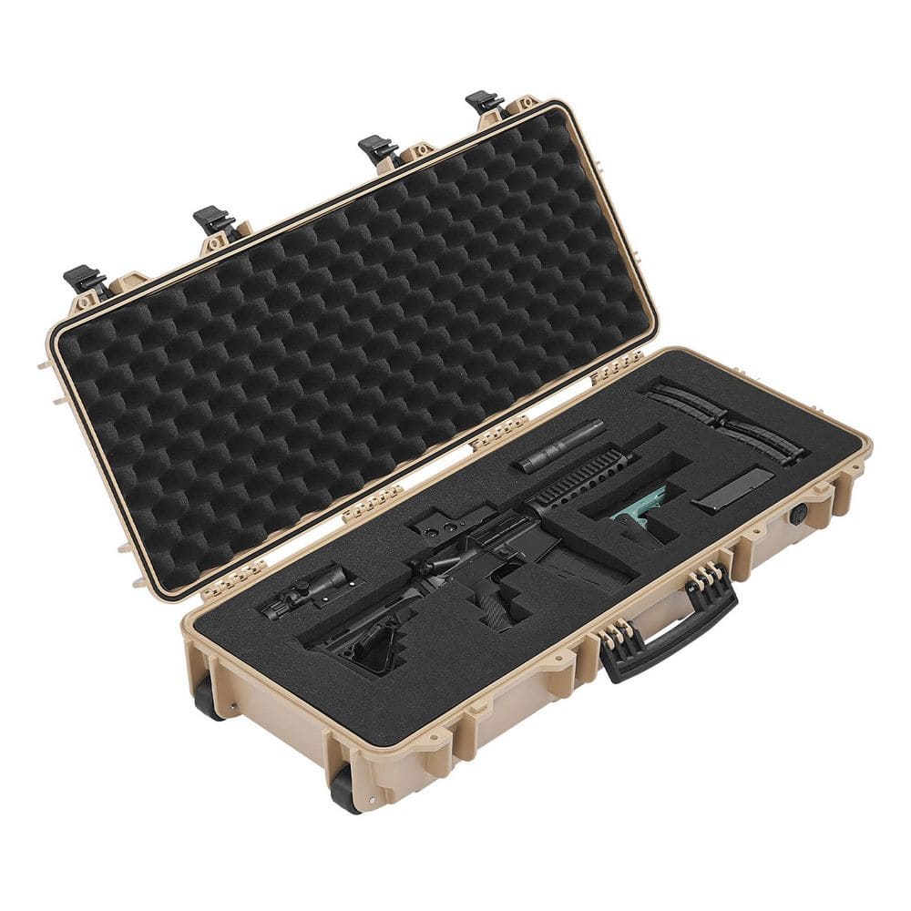 Hard Rifle Case, Khaki, Lockable Rifle Case with 4 Layers Pre-cut Foams, 36 in. Gun Storage with Wheels, Waterproof price history on PriceWatchPro