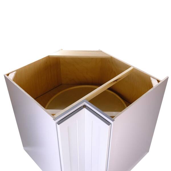 Bremen Cabinetry Bremen 36-in. W x 24-in. D x 34.5-in. H Gray Plywood Assembled Lazy Susan Base Kitchen Cabinet with Soft Close