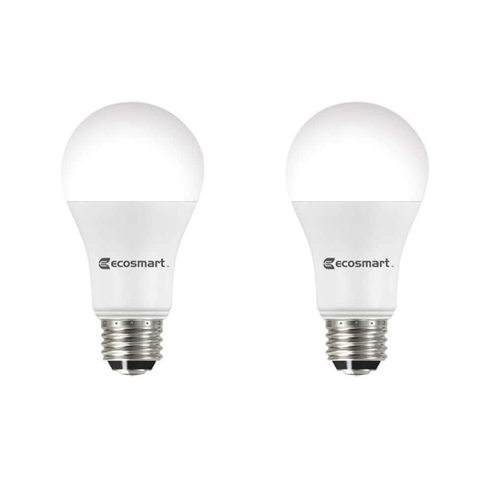 EcoSmart 40/60/100-Watt Equivalent A19 Energy Star 3-Way LED Light Bulb Soft White (2-Pack)
