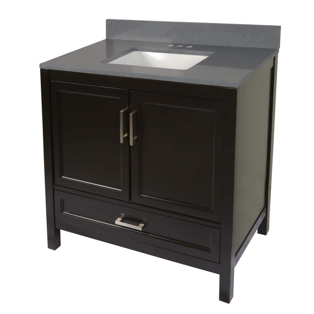 Ella 37'' Single Bathroom Vanity with Engineered Quartz Top