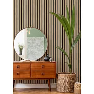 Oak Brown Slat Wood Wallpaper Sample
