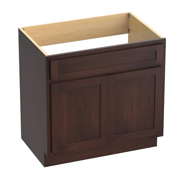 Vanity Art 36 in. W x 21 in. D x 32.5 in. H 2-Doors Bath Vanity Cabinet Only in Brown