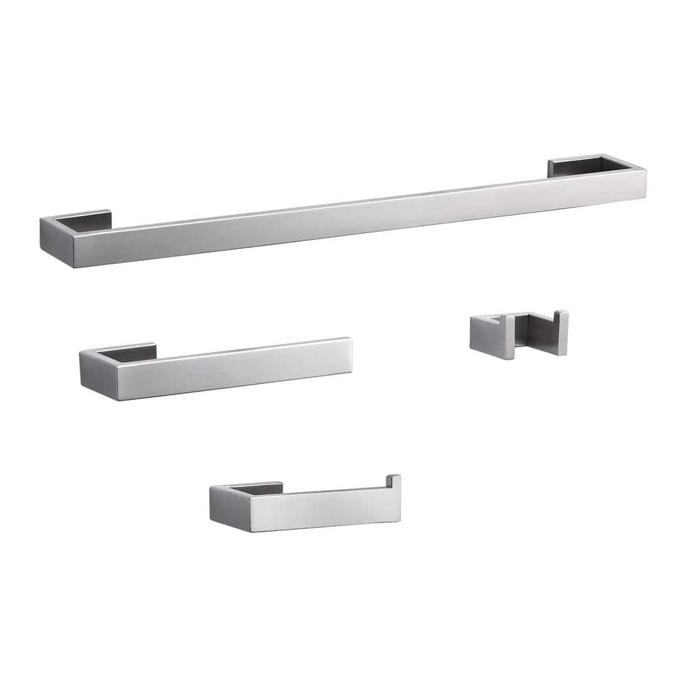 4-Piece Bath Hardware Set Mounting Hardware included in Brushed Nickel price history on PriceWatchPro