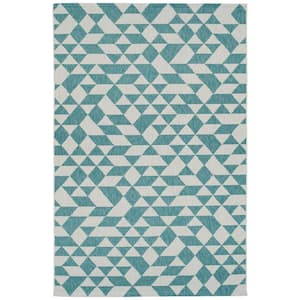 Soleri Collection Teal 7'10" x 10'2" Rectangle Residential Indoor-Outdoor Area Rug