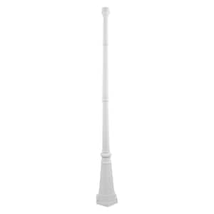 Decorative Cast Aluminum 3 in. Fitter 79 in. Tall Outdoor Weather Resistant White Post Light Lamp Pole