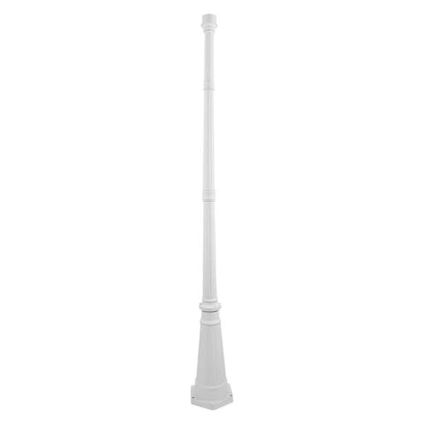 GAMA SONIC Decorative Cast Aluminum 3 in. Fitter 79 in. Tall Outdoor Weather Resistant White Post Light Lamp Pole