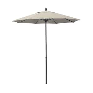 7.5 ft. Black Fiberglass Commercial Market Patio Umbrella with Fiberglass Ribs and Push Lift in Antique Beige Olefin