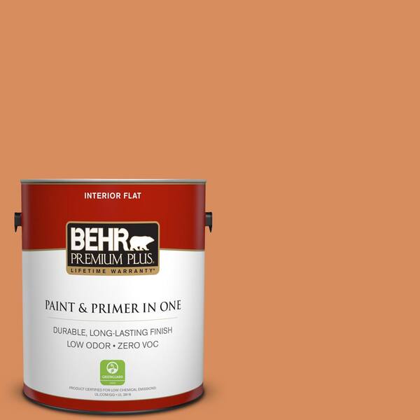 BEHR Premium Plus 1-gal. #M220-6 Pumpkin Puree Flat Interior Paint