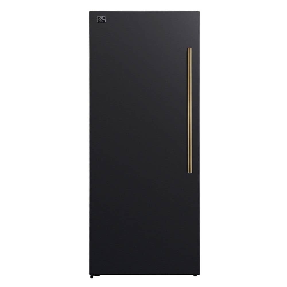Maderno 28 in. Convertible Upright French Door Refrigerator/Freezer in Black with Handle Kit, 13.6 cu.ft., Left Swing
