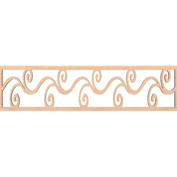 Ekena Millwork Tilden Fretwork 0.375 in. D x 47 in. W x 12 in. L Red Oak Wood Panel Moulding