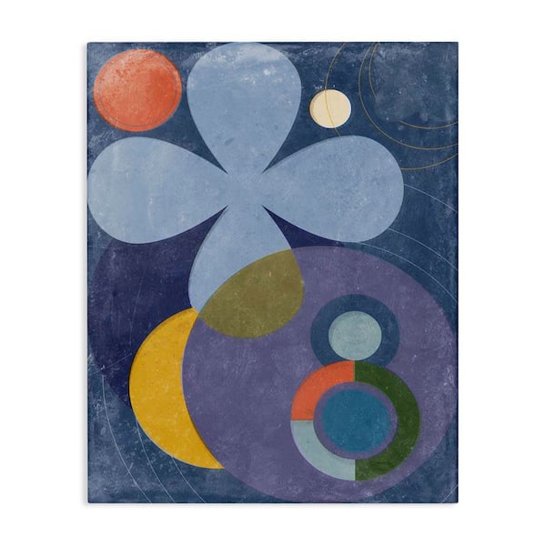 Stupell Industries Blue Retro Curved Shapes by Victoria Barnes Unframed Abstract Graphic Art Print 20 in. x 16 in.