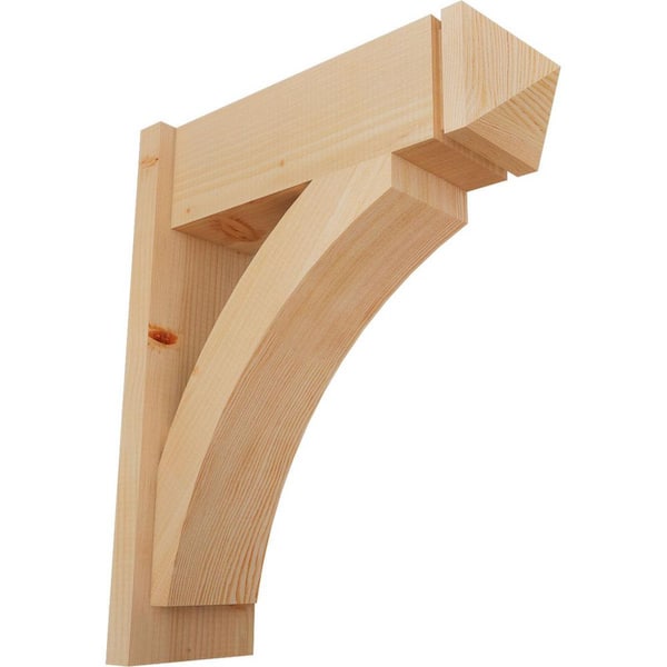 Ekena Millwork 8 in. x 26 in. x 22 in. Douglas Fir Thorton Arts and Crafts Smooth Outlooker