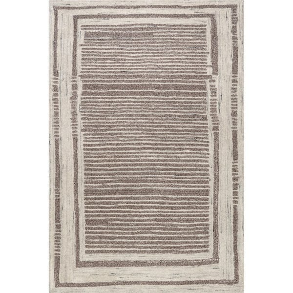 Villa Southwestern Wool Blend Brown 4 ft. x 6 ft. Indoor/Outdoor Patio Area Rug