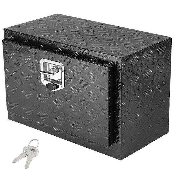 VEVOR Underbody Truck Box, 24x17x18 in. Pickup Storage Box, Heavy Duty Aluminum Diamond Plate Tool Box with Lock and Keys