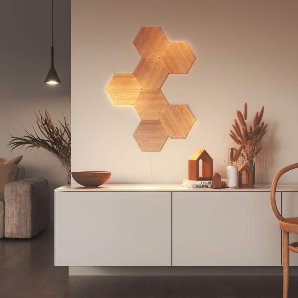 Nanoleaf 7 Panels Adjustable White Hexagon Modular LED Wall Lights