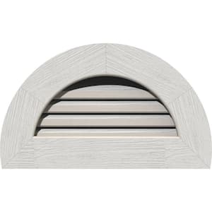 17" x 11" Half Round Primed Rough Sawn Western Red Cedar Wood Paintable Gable Louver Vent Functional