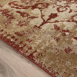Provincial 4 Paprika 9 ft. 6 x 13 ft. 2 Distressed Persian Area Rug