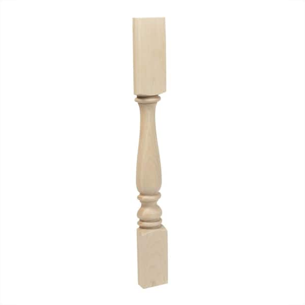 American Pro Decor 35-1/4 in. x 3-3/4 in. Unfinished North American Solid Hard Maple Plain Half Round Kitchen Island Leg