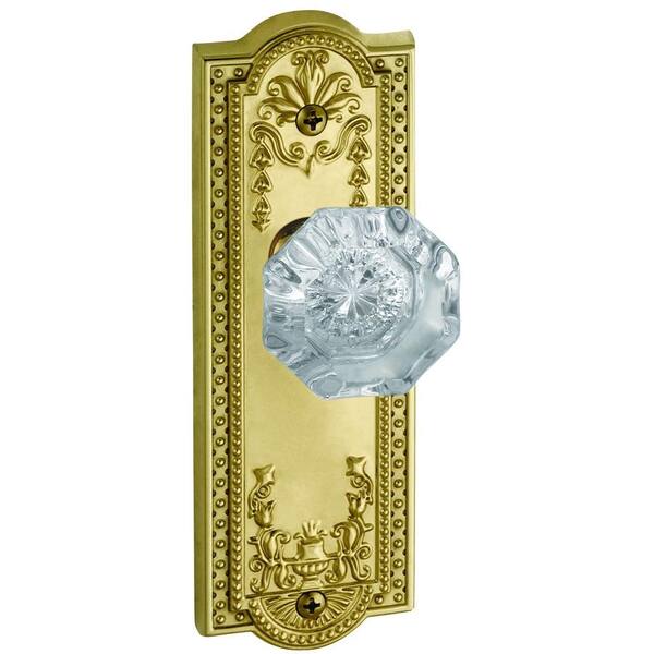 Grandeur Parthenon Polished Brass Plate with Dummy Chambord Crystal Knob