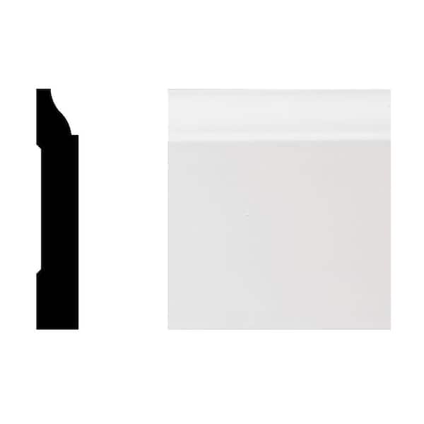 7527 9/16 in. x 3 1/4 in. x 96 in. Colonial Primed PVC Baseboard Moulding (1-Piece − 8 Total Linear Feet)