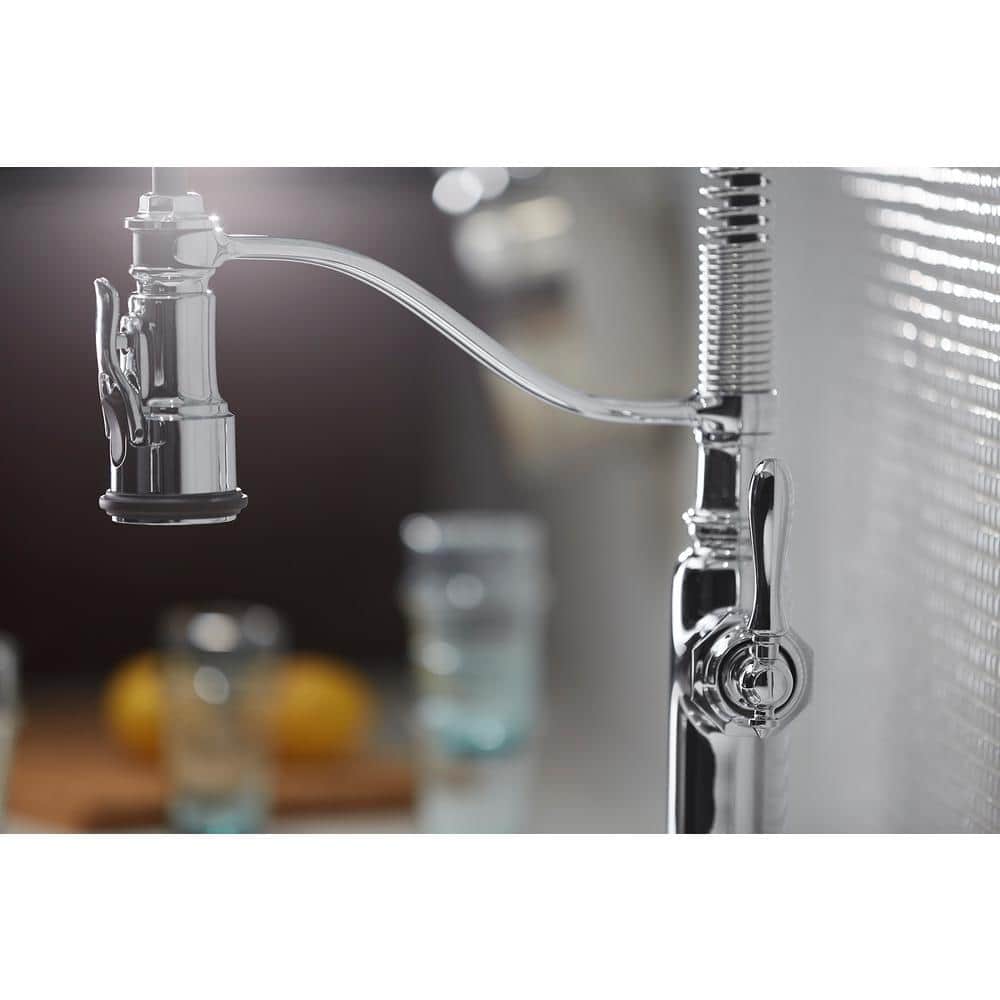 Polished Chrome Semi-Professional Kitchen Faucet with Pull-Out Spray